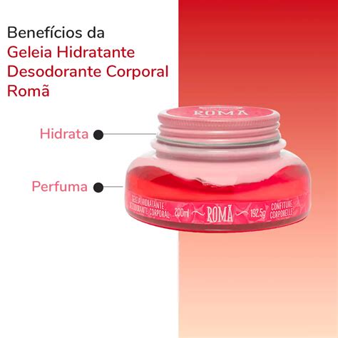 Geleia Hidratante Desodorante Corporal Romã 200ml Charmer