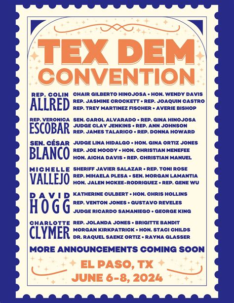 ANNOUNCEMENT: Texas Democratic Convention Launch Speaker Lineup ...