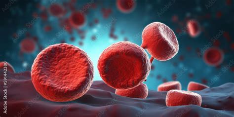 Digital 3d Illustration Of Cancer Cells In Human Body Red Blood Cells