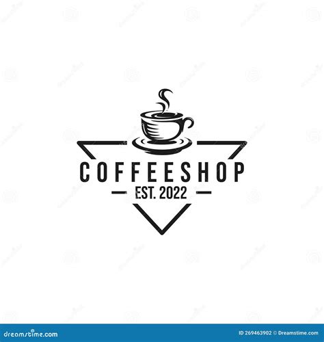 Coffeeshop Logo Template With Circle Badge Style Cartoon Vector