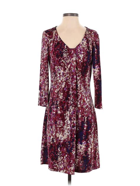 Dana Buchman Multi Color Burgundy Casual Dress Size S 69 Off Thredup