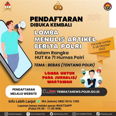 Hut Humas Polri Ke Polda Banten Kembali Buka Pendaftaran Lomba