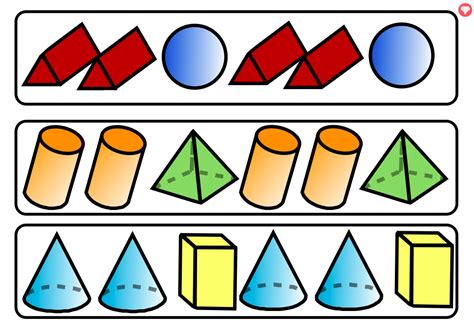 A Set Of 18 3d Shape Repeating Pattern Cards A Great Resource For