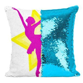 Fabulous Coussin Avec Housse Sequin Paillettes Turquoise Danseuse