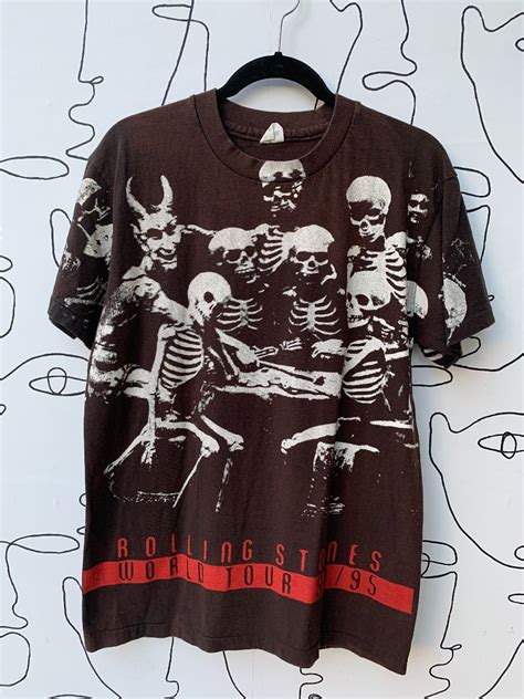 Tshirt Bootleg Rolling Stones Voodoo Lounge Tour Allover Skeleton