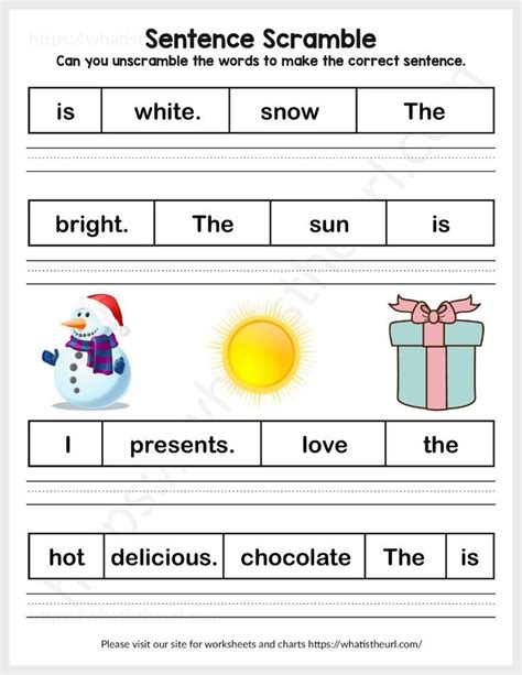 Unscramble The Words And Write The Sentences Exercise 2 Sentence