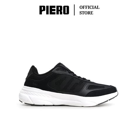 Jual PIERO SEPATU SNEAKERS PRIA JOGGER V54 PRM BLACK WHITE DARK GREY