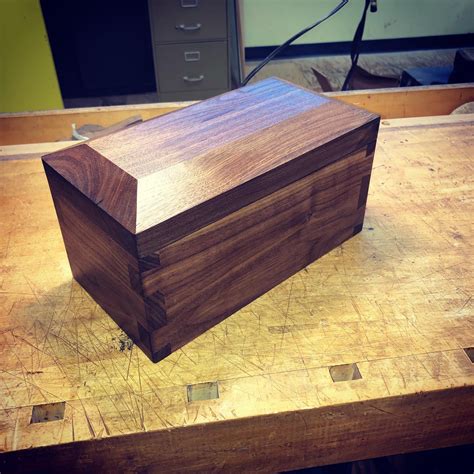 Dark Walnut And Hard Maple Dovetail Box I Made Because I Like Making Things Out Of Wood Album