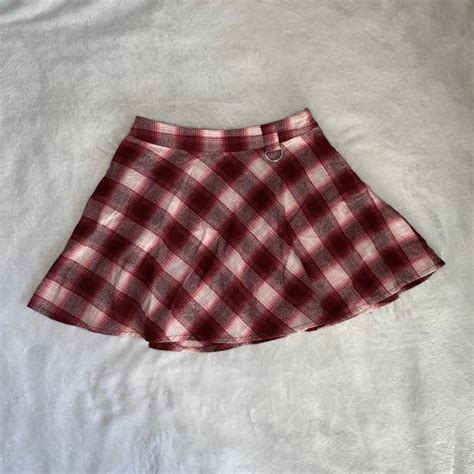 ️🤍 RED & WHITE PLAID SKIRT 🤍 ️ A bit flowy. Length is... - Depop