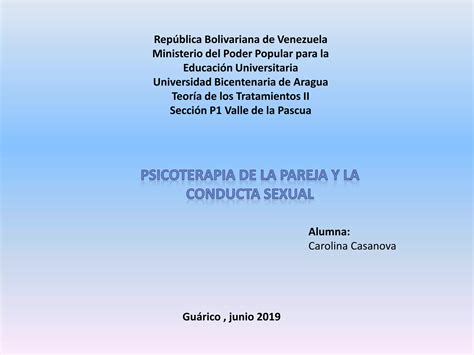 Presentacion Psicoterapia De La Pareja Y La Conducta Sexual Ppt