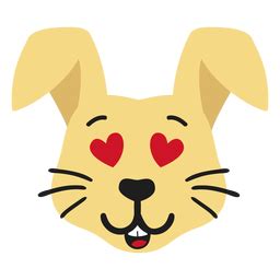 Diseño PNG Y SVG De Conejo Conejito Bozal Enamorado Pegatina Plana Para