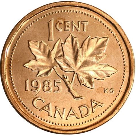 Canadian Cent Maple Leaf Twig Penny Coin Brilliant Uncirculated