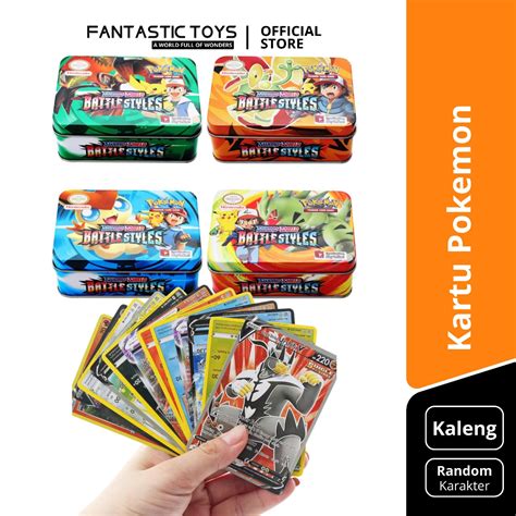 Jual Kartu Pokemon Charizard Pikachu TCG Free Kaleng Case Langka