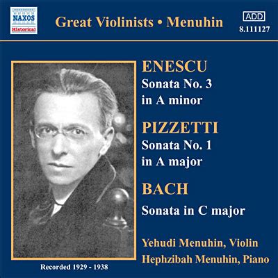 Sonates Pour Violon Et Piano Yehudi Menuhin Hephzibah Menuhin Cd