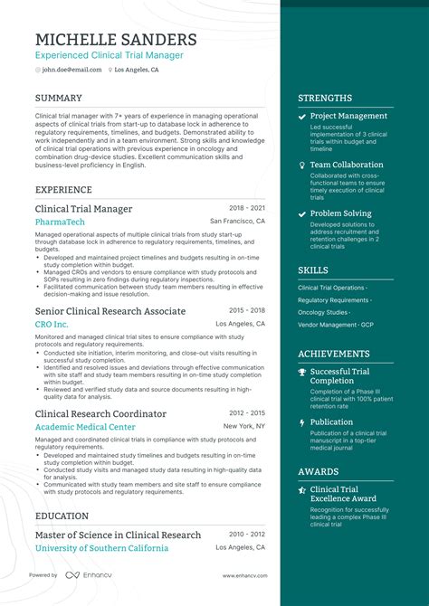 5 Clinical Trial Manager Resume Examples And Guide For 2023