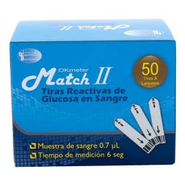 Okmeter Match Ii Tiras De Glucometria Tiras Lancetas Caja X