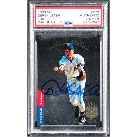 Derek Jeter Signed 1993 Sp Foil 279 Rc Psa Pristine Auction