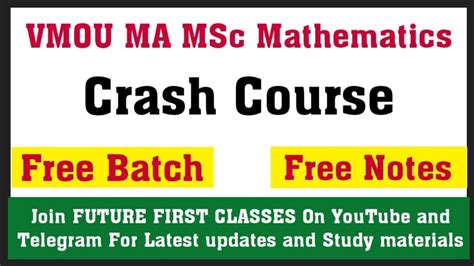 Vmou Msc Maths Classes Ll Vmou Ma Msc Mathematics Crash Course Ll Vmou Msc Ll Future First