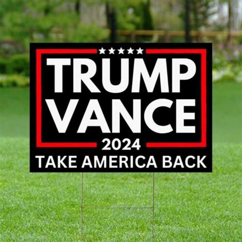 Trump Vance Yard Sign Trump Flag Double Sided With Metal H Stake