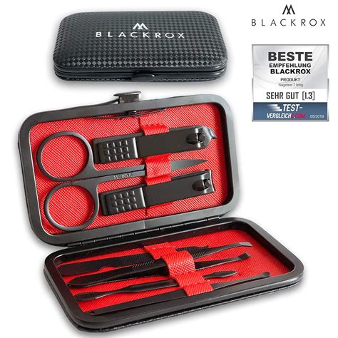 BLACKROX Nageletui Maniküre Pediküre Set Vergleichssieger Set für