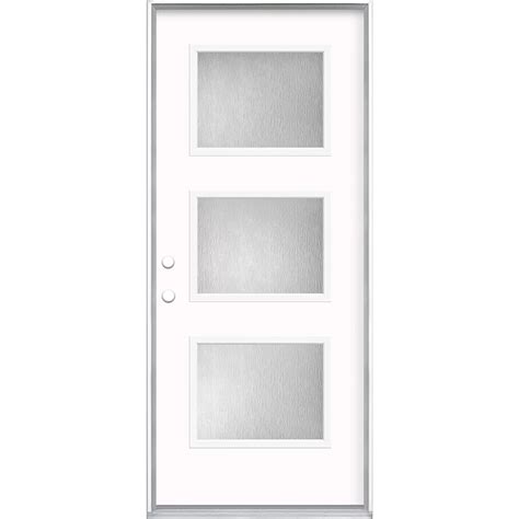 Masonite 36 Inch X 80 Inch X 4 9 16 Inch 3 Lite Equal Right Hand Exterior Pre Hung Door The