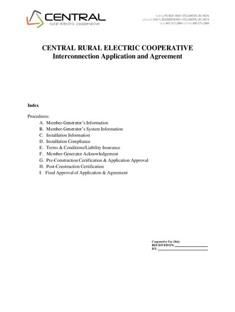 Fillable Online Interconnection Application And Agreement Fax