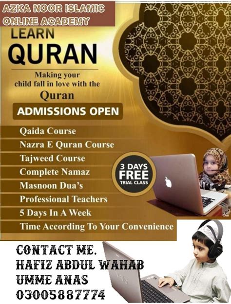 Online Quran Teacher Female Online Quran Teaching Posters Learn Quran