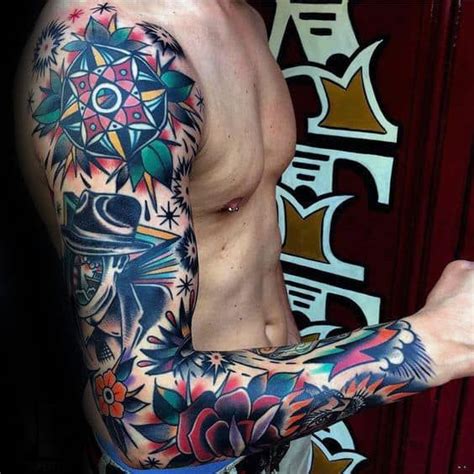 Top 59 Traditional Tattoo Sleeve Ideas [2021 Inspiration Guide] Rose Tattoos For Men Tattoo