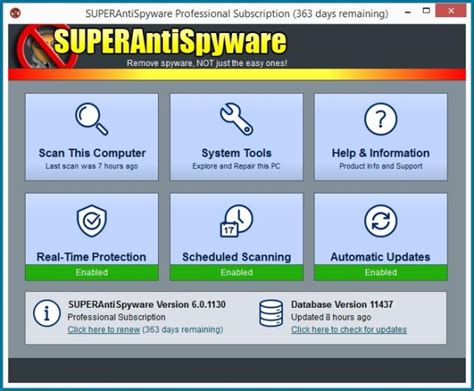 Étapes de récupération des logiciels espions Super Anti Space Windows