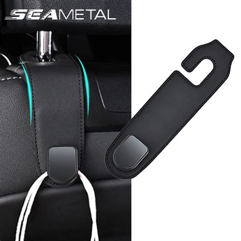 SEAMETAL Car Seat Headrest Hook Universal Hidden Car Hook Suede Metal