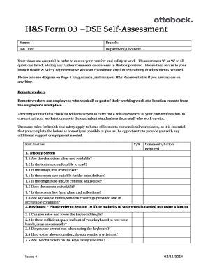 Fillable Online Eip Ottobock Co H S Form 03 DSE Self Assessment Otto