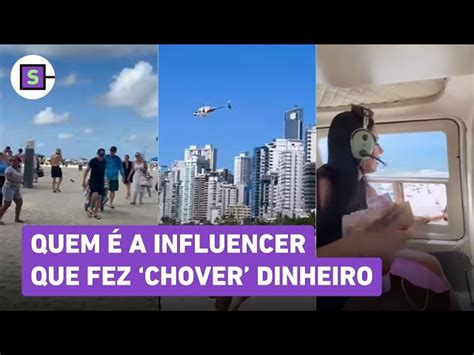 Quem é a influenciadora que fez chuva de dinheiro em praia