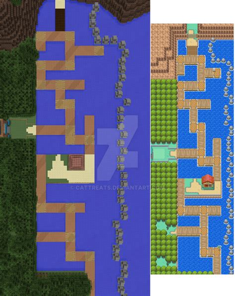 Pokecraft Kanto Route 12 Map Comparison By Cattreats On Deviantart