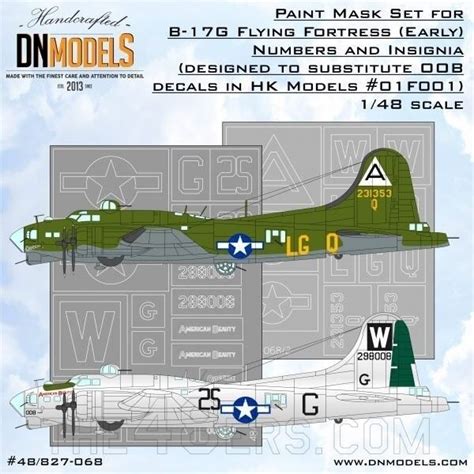 B G Early Numbers And Insignia Paint Mask Set