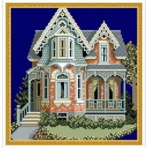 Victorian House Cross Stitch Etsy