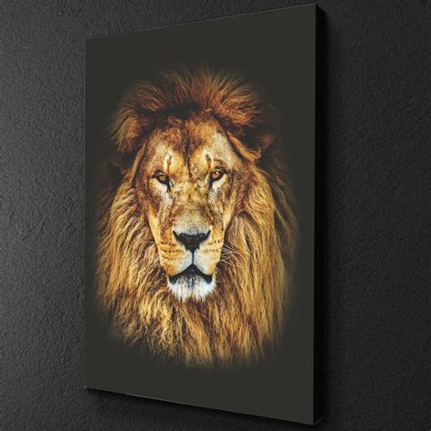 Fearsome Lion Canvas Set African Lion Canvas Print Interior Etsy