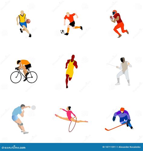 Ansammlung Arten Des Sports Vektor Abbildung Illustration Von