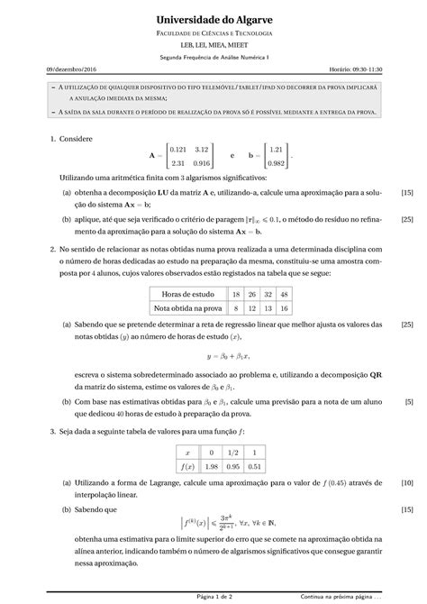 Prova Dezembro Quest Es Universidade Do Algarve Faculdade De