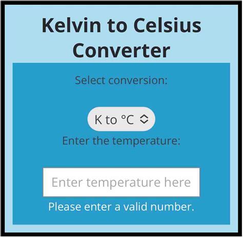 Kelvin To Celsius Temperature Conversion