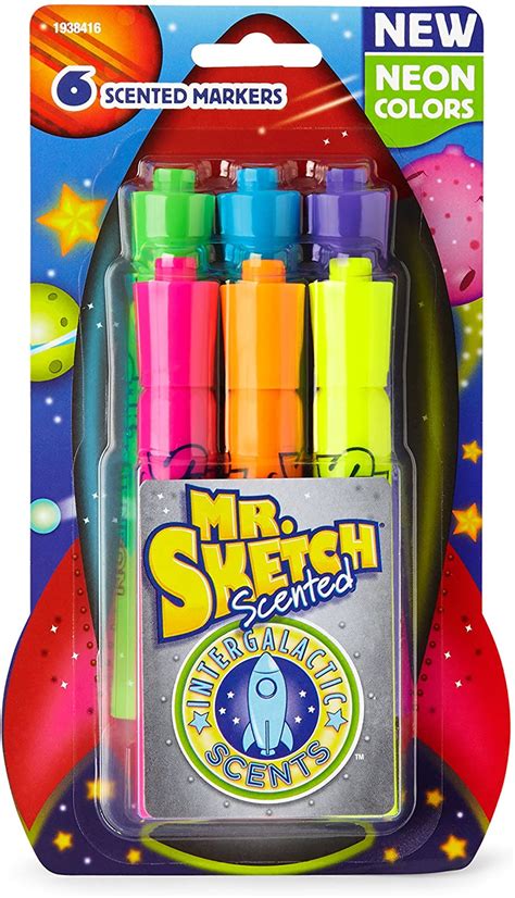 Mr Sketch 1938416 Scented Markers Chisel Tip Intergalactic Neon 6