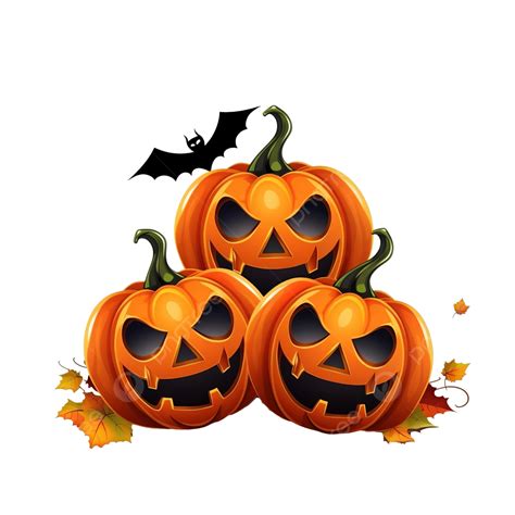 Halloween Party Flyer With Pumpkins And Bat Vector Illustration