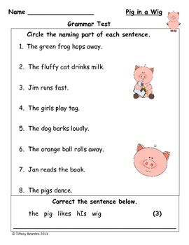 Grammar Test For Pig In A Wig Scott Foresman Reading Street TpT