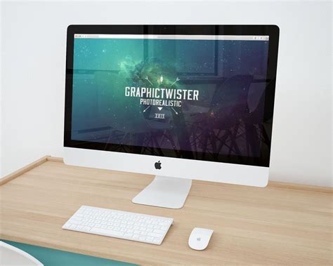 IMac On Wooden Desk Free Mockup Free Mockup