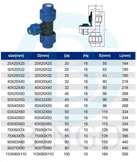 Tee Reducción Compresión de PP para Tuberia HDPE Henan Bingo Pipeline
