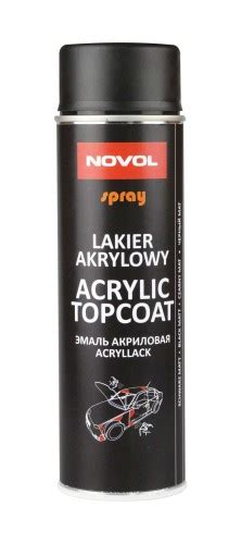 Novol Spray Acryl Topcoat Black Satin Lakier Akrylowy Czarny P Po Ysk