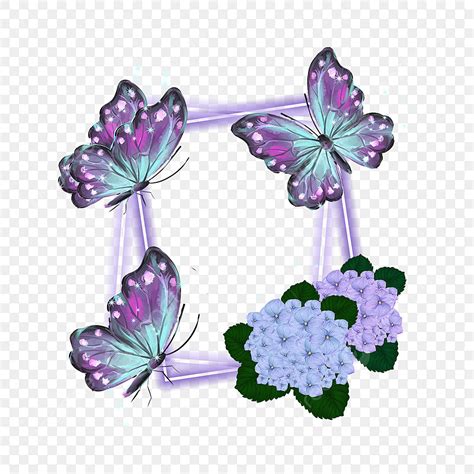 Purple Butterfly Flower Clip Art