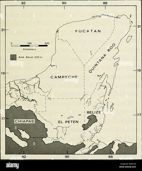 Yucatan peninsula map High Resolution Stock Photography and Images - Alamy