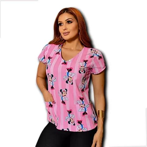 Scrubs Feminina Blusa Bata Pijama Cirúrgico Estampado Parcelamento