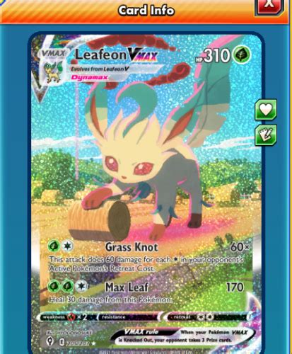 Pokemon Leafeon VMAX Alternate Art Secret Evolving Skies 205 203