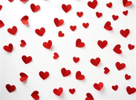 Premium Photo Red Heart Shapes On White Background